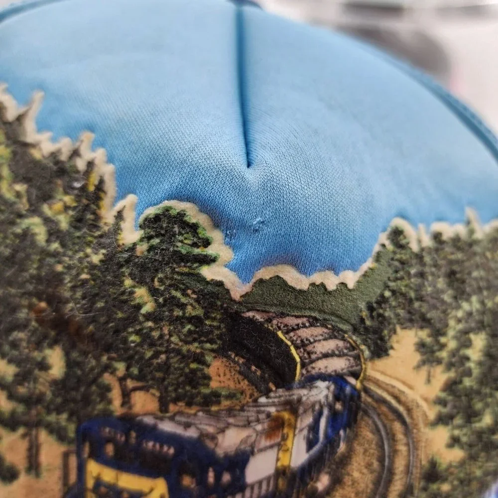 VTG Railroad Train Trucker Hat Foam Rope Adjustable Snapback‎ JJ Made in Taiwan